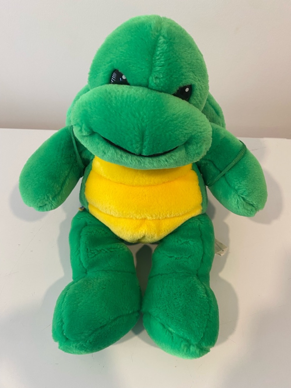 Vintage 2000 Build-A-Bear Floppy Turtle Plush Backpack Retired BABW Green Turtle